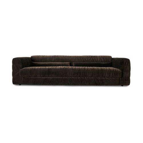 Canapé En Velours Royal Velvet Espresso 274 Cm Club Couch- Hkliving