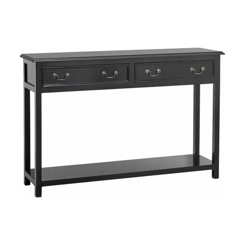 Console À Tiroirs En Bois De Manguier Noir 180 Cm Moss - Nordal