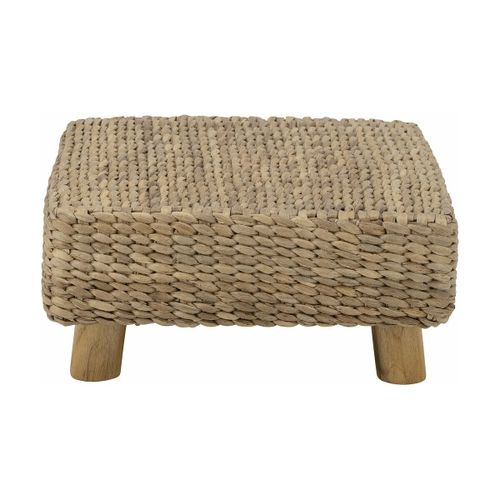 Tabouret Carré En Jacinthe D'eau Naturelle Marron 50 X 50 Cm Mojo - Bloomingville Min