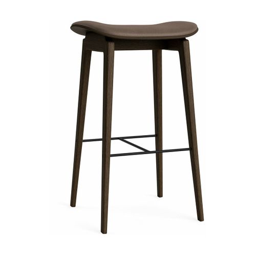 Tabouret De Bar En Chêne Fumé Et Rembourrage Camel 65 Cm Ny11 - Norr11