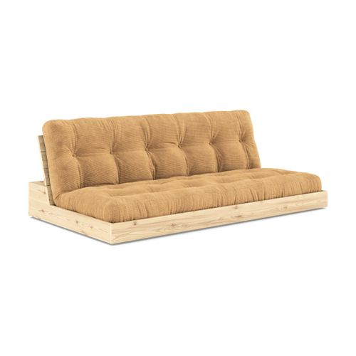 Canapé Convertible En Pin Naturel Laqué Et Matelas Caramel 196x110x72 Cm Base - Karup