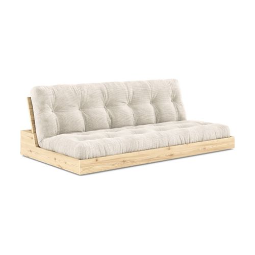 Canapé Convertible En Pin Naturel Laqué Et Matelas Ivoire 196x110x72 Cm Base - Karup