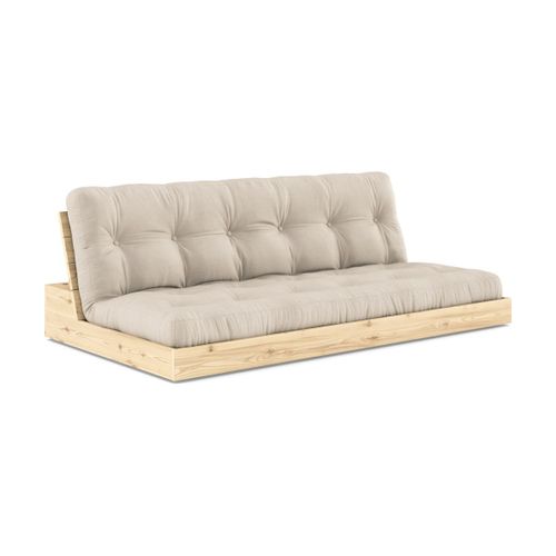 Canapé Convertible En Pin Naturel Laqué Et Matelas Beige 196x110x72 Cm Base - Karup D