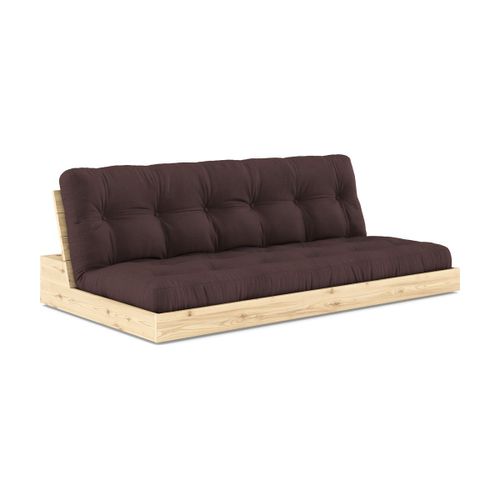 Canapé Convertible En Pin Naturel Laqué Et Matelas Marron 196x110x72 Cm Base - Karup