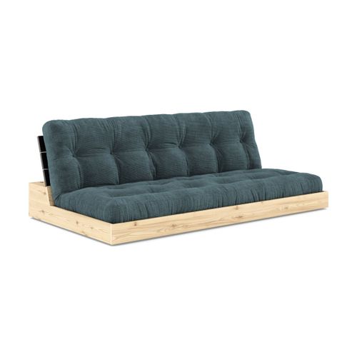 Canapé Convertible En Pin Laqué Dossier Noir Et Matelas Paleblue 196x110x72 Cm Base -