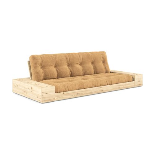 Canapé Convertible Avec Rangement En Pin Et Matelas Caramel 244x110x72 Cm Base - Karu