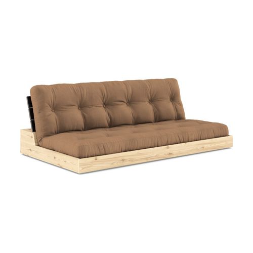Canapé Convertible En Pin Laqué Dossier Noir Et Matelas Mocca 196x110x72 Cm Base - Ka