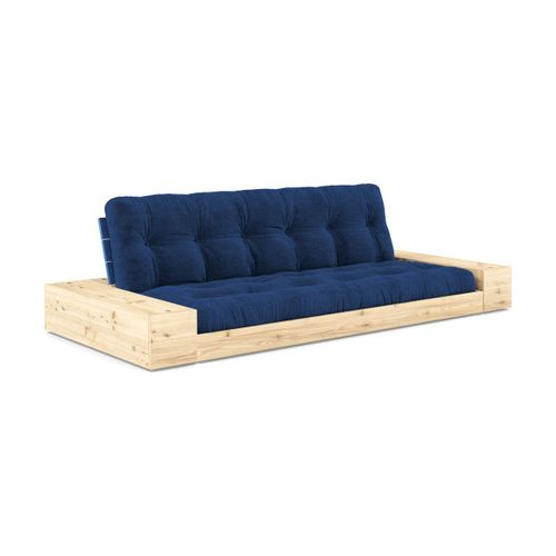 Canapé Convertible Avec Rangement En Pin Dossier Et Matelas Bleu Royal Base - Karup D