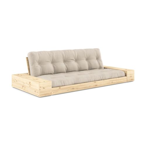 Canapé Convertible Avec Rangement En Pin Et Matelas Beige 244x110x72 Cm Base - Karup