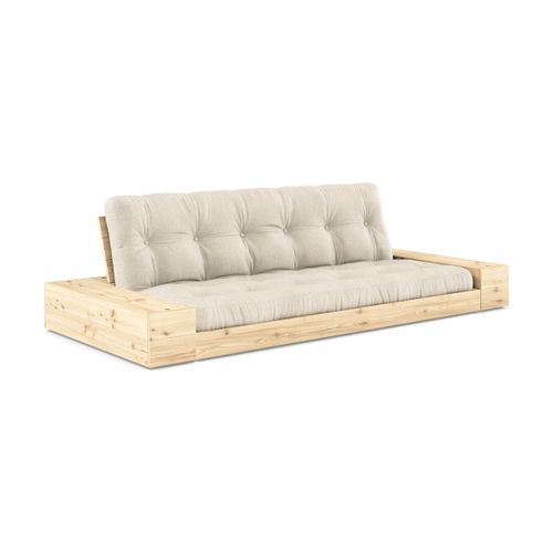 Canapé Convertible Avec Rangement En Pin Et Matelas En Lin 244x110x72 Cm Base - Karup