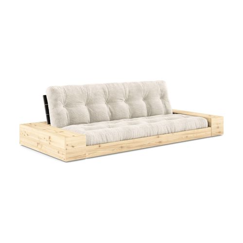 Canapé Convertible Avec Rangement En Pin Dossier Noir Et Matelas Ivoire Base - Karup