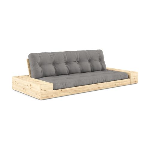 Canapé Convertible Avec Rangement En Pin Et Matelas Gris 244x110x72 Cm Base - Karup D