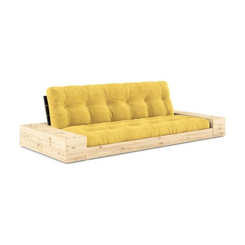 Canapé Convertible Avec Rangement En Pin Dossier Noir Et Matelas Miel Base - Karup De