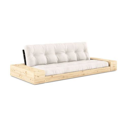 Canapé Convertible Avec Rangement En Pin Dossier Noir Et Matelas Naturel Base - Karup