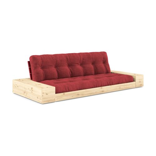 Canapé Convertible Avec Rangement En Pin Dossier Et Matelas Rouge Rubis Base - Karup
