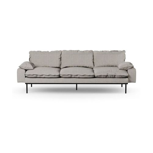 Canapé 4 Places En Polyester Gris Clair 245cm Sneak - Hkliving