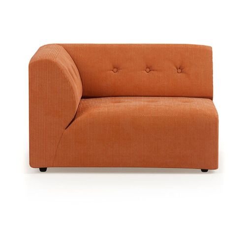 Module De Canapé Gauche 1,5 Places En Velours Côtelé Orange Dusty - Hkliving