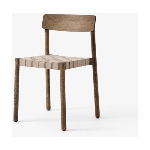 Chaise En Chêne Huilé Fumé Avec Lin Naturel 77x51 Cm Betty Tk1 - &tradition