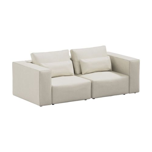 Canapé 2 Places En Polyester Beige 210x105cm Riposo Ottimo - Sitsit