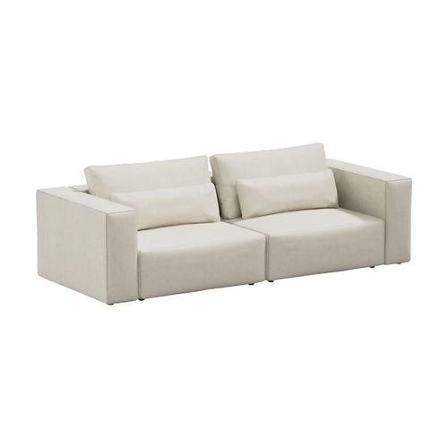 Canapé 2 Places En Polyester Beige 250x105cm Riposo Grande - Sitsit