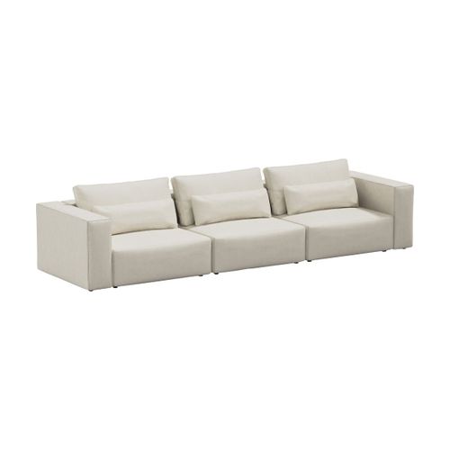 Canapé 3 Places En Polyester Beige 375x105cm Riposo Grande - Sitsit