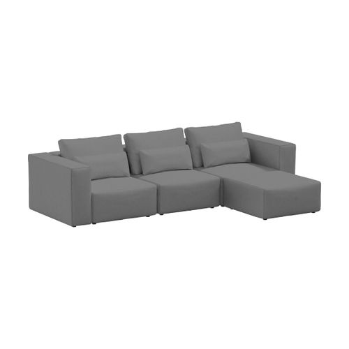 Canapé D'angle 3 Places En Polyester Gris 290x185cm Riposo Ottimo - Sitsit