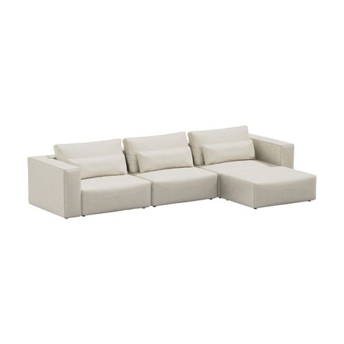 Canapé D'angle 3 Places En Polyester Beige 375x185cm Riposo Grande - Sitsit