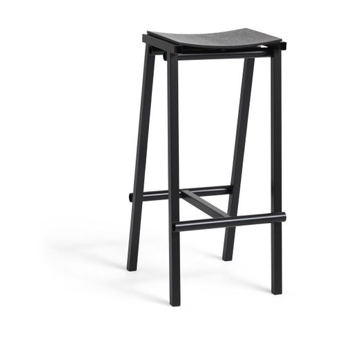 Tabouret De Bar En Bois De Chêne Noir Et Acier Noir 75cm Tabourete 8 - Hay