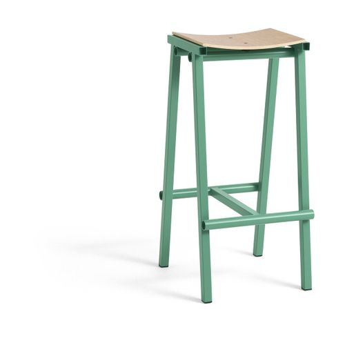 Tabouret De Bar En Bois De Chêne Et Acier Vert Jade 75cm Tabourete 8 - Hay