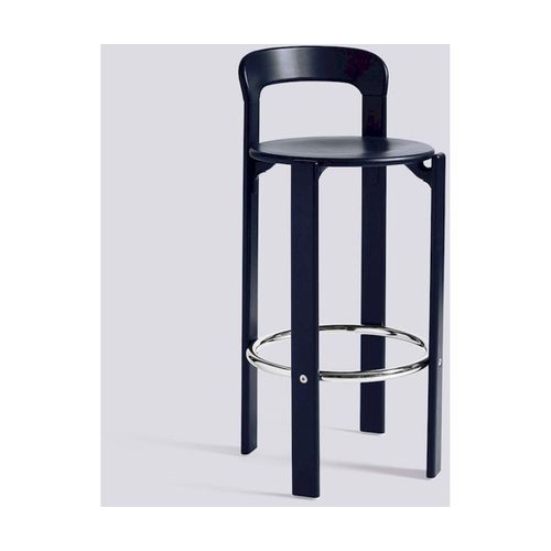Chaise De Bar En Hêtre Laqué Bleu Foncé 75cm Rey - Hay