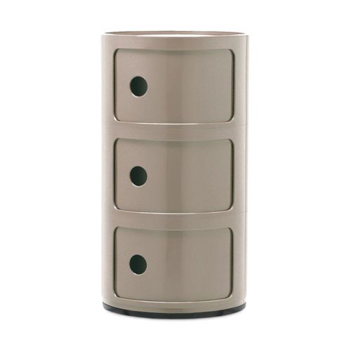Table De Chevet Dove Grey 3 Tiroirs Componibili - Kartell