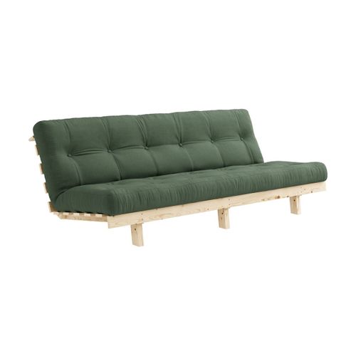 Canapé Convertible En Bois De Pin Et Matelas Vert Olive 130x200cm Lean - Karup Design