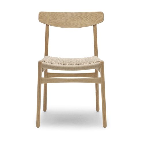 Chaise En Chêne Huilé Et Assise Tissée Naturelle 78,5cm Ch23 - Carl Hansen & Søn