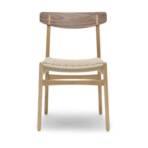 Chaise En Chêne Huilé Et Noyer Et Assise Tissée Naturelle 78,5cm Ch23 - Carl Hansen &