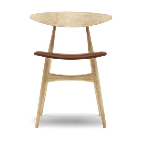 Chaise En Chêne Laqué Et Assise En Cuir Thor 307 74cm Ch33p - Carl Hansen & Søn