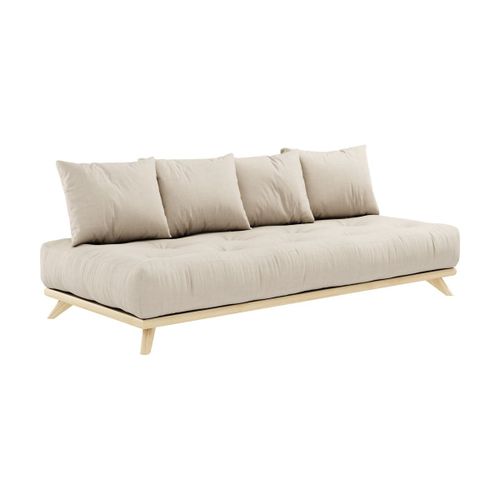 Canapé 2 Places En Pin Et Matelas Beige 200x90cm Senza - Karup Design