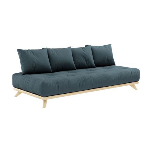 Canapé 2 Places En Pin Et Matelas Bleu Pétrole 200x90cm Senza - Karup Design