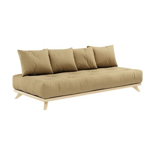 Canapé 2 Places En Pin Et Matelas Beige Blé 200x90cm Senza - Karup Design