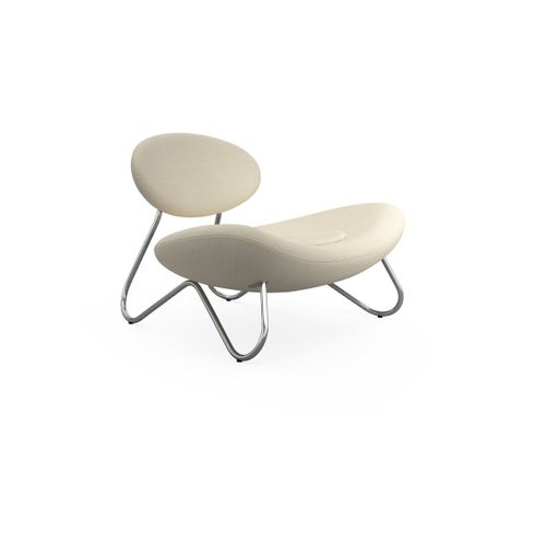 Fauteuil En Tissu Blanc Et Acier Chrome Meadow - Woud