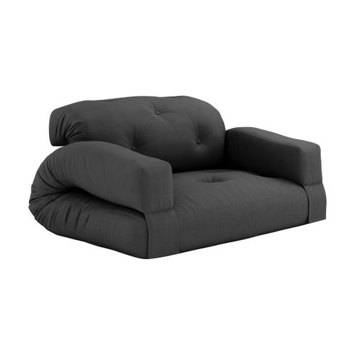 Canapé Convertible En Coton Gris Foncé 140x122x70cm Hippo - Karup Design
