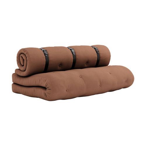 Futon Canapé Convertible En Coton Argile Brune 140x95x60cm Buckle-Up - Karup Design