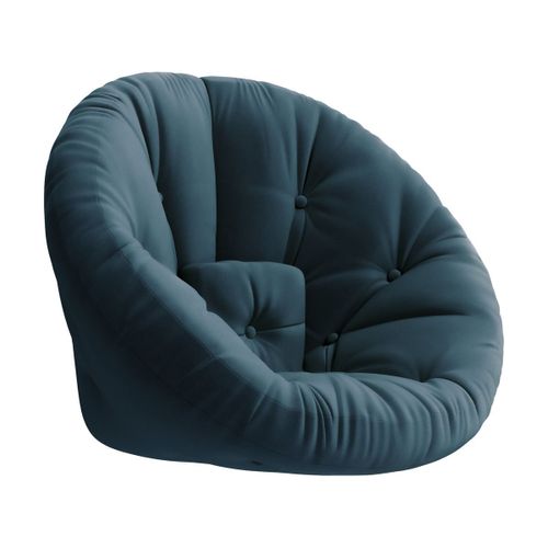 Fauteuil En Coton Bleu Pétrole 85x95x70cm Nido - Karup Design