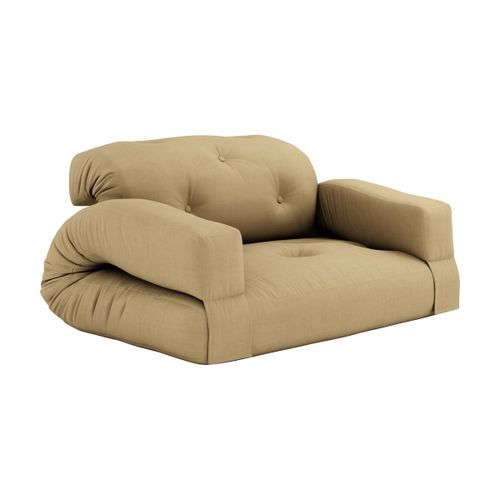 Canapé Convertible En Coton Beige Blé 140x122x70cm Hippo - Karup Design