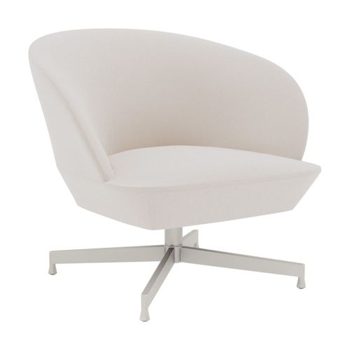 Fauteuil Pivotant Gris Assise Twill Weave 110 75,5cm Oslo - Muuto