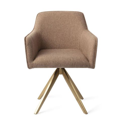 Chaise Avec Accoudoirs En Tissu French Toast Piètement Pivotant Doré Hofu - Jesper Ho