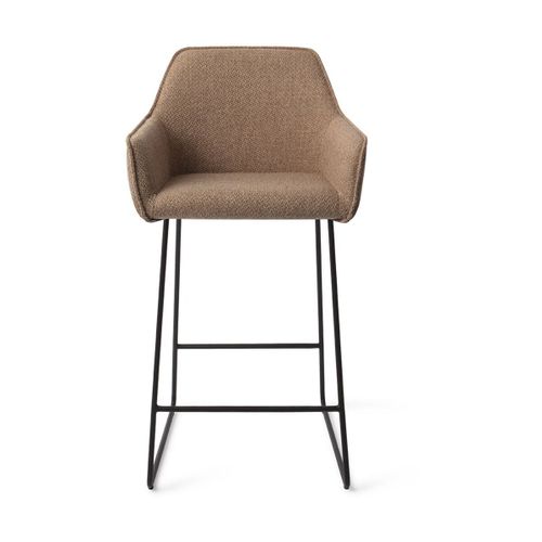 Chaise De Bar 65 Cm En Tissu French Toast Piètement Slide Noir Hofu - Jesper Home