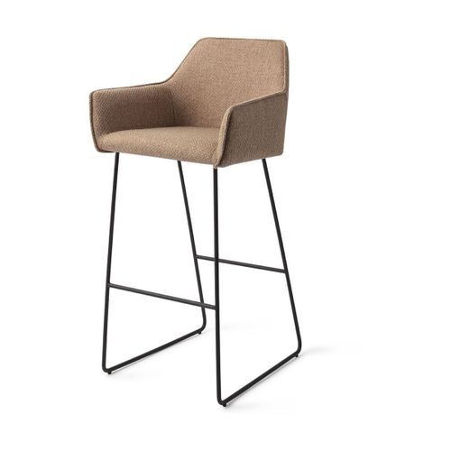 Chaise De Bar 75 Cm En Tissu French Toast Piètement Slide Noir Hofu - Jesper Home