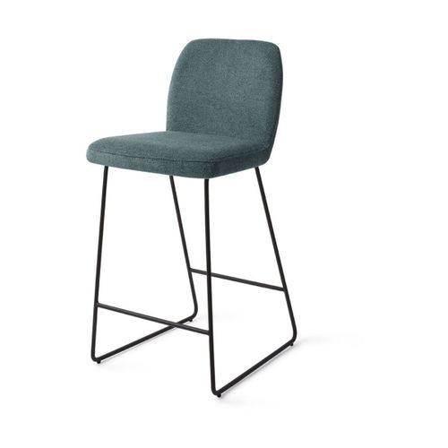 Chaise De Bar 65 Cm En Tissu Merry Mermaid Piètement Noir Slide Ikata - Jesper Home