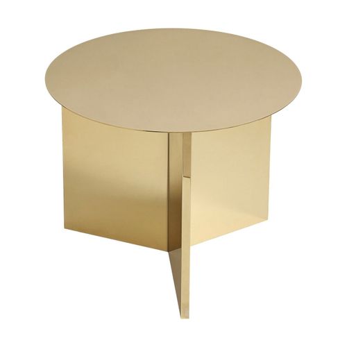 Table Basse Ronde En Acier Effet Laiton Slit - Hay