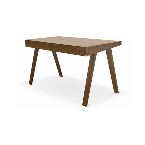 Bureau En Bois Foncé Lituanien 140 Cm 4.9 Drawers - Emko